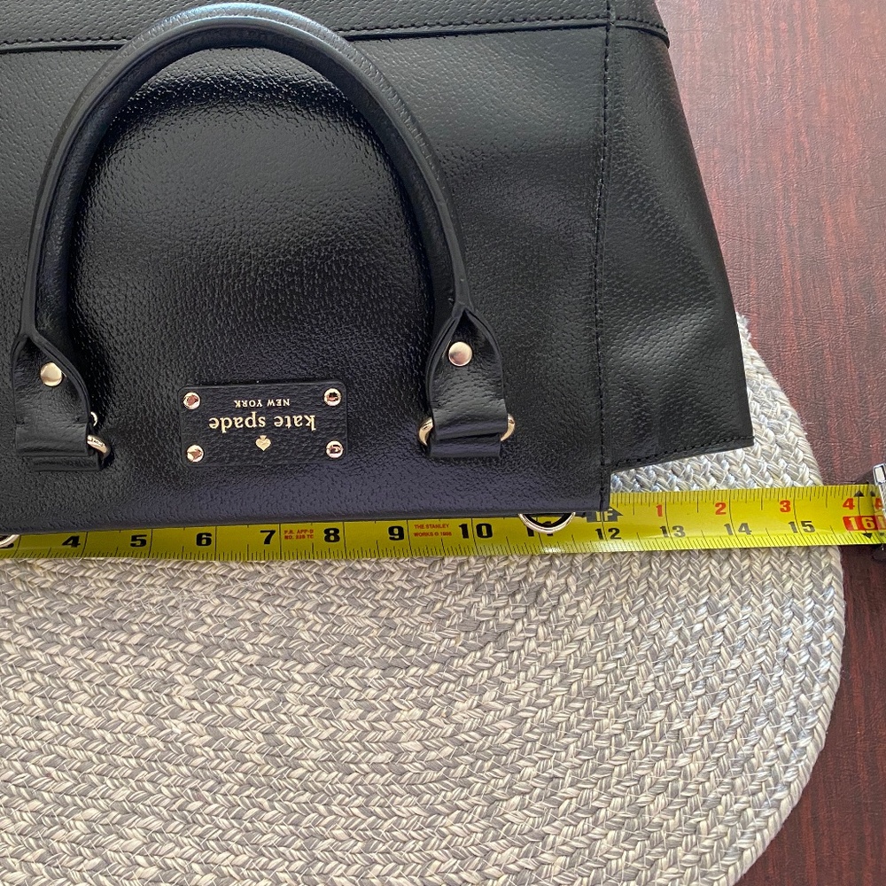 LIKE‎ NEW - Kate Spade New York Black Leather Satchel Handbag Gold Hardware - Picture 15 of 16